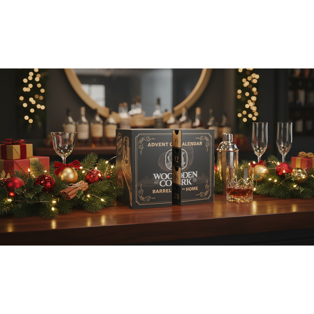 Wooden Cork Luxury Spirits Advent Calendar: Ultimate Alcohol Holiday Gift for Connoisseurs